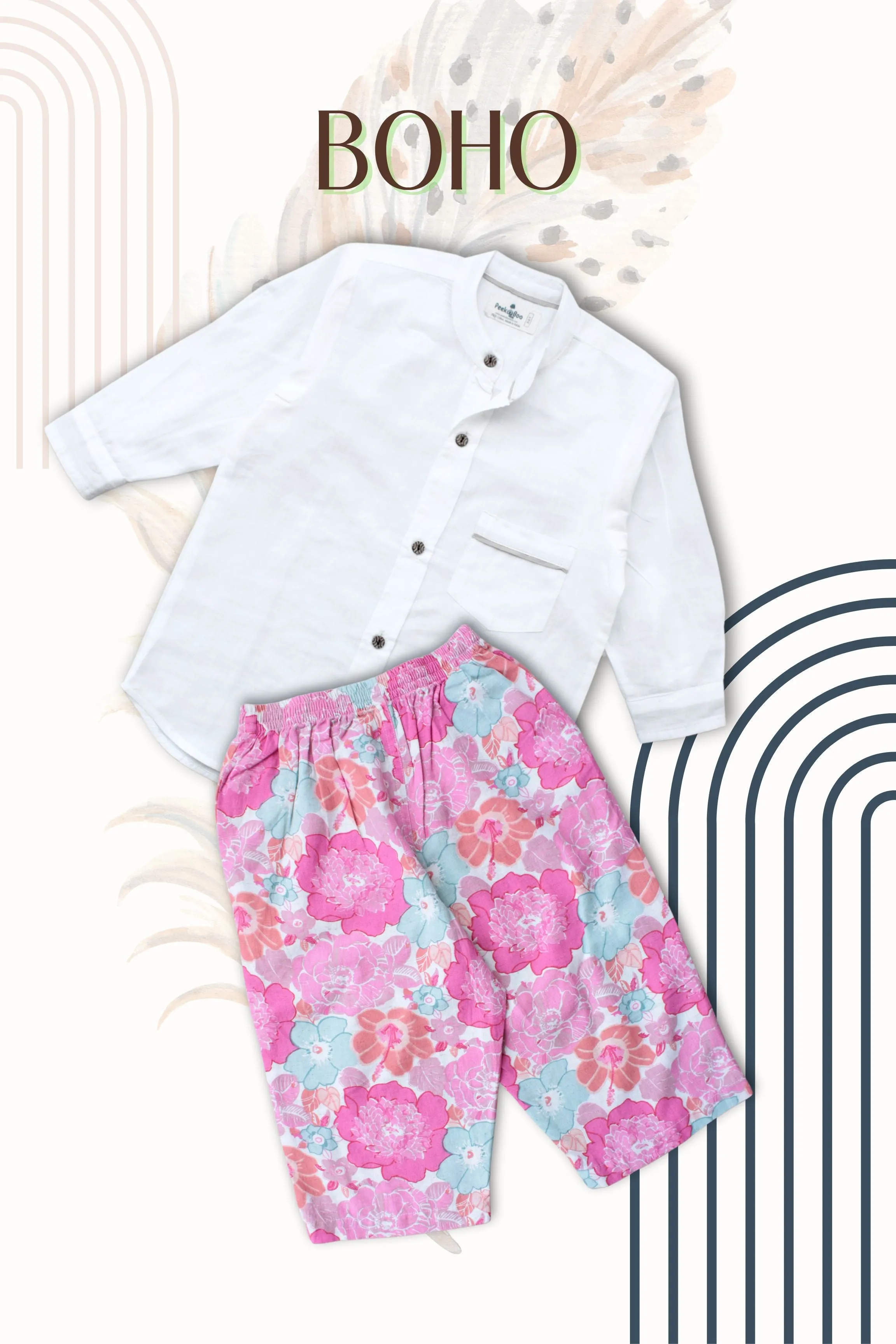 Girls Boho Resort Wear Set - White