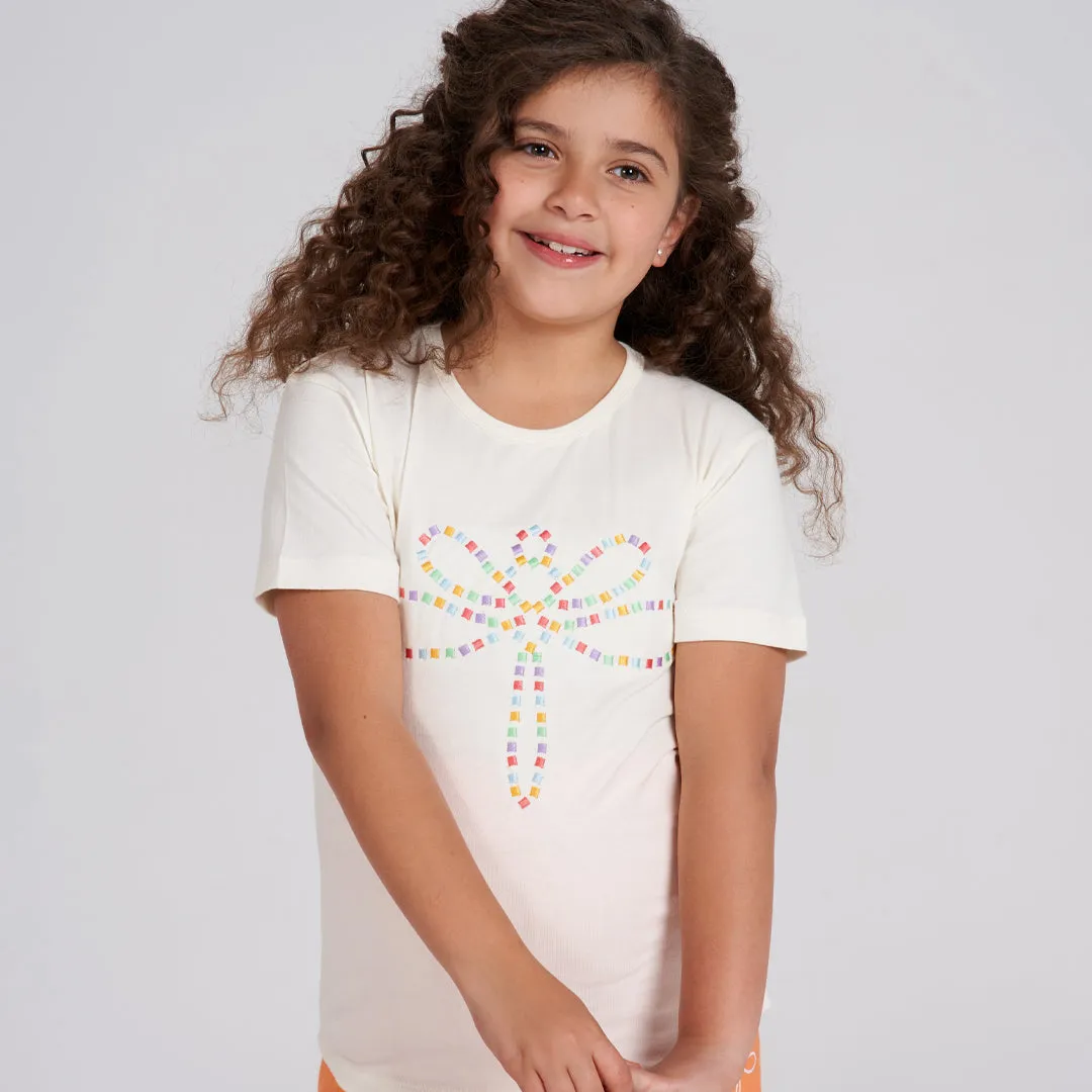 Girls' short sleeve pajama Off white