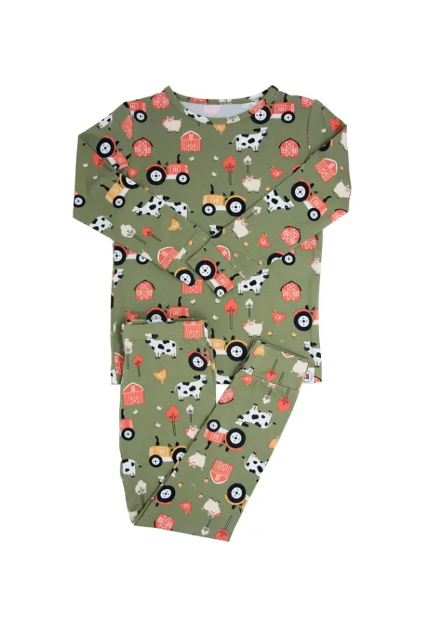 Green Farm Bamboo Pajama Set