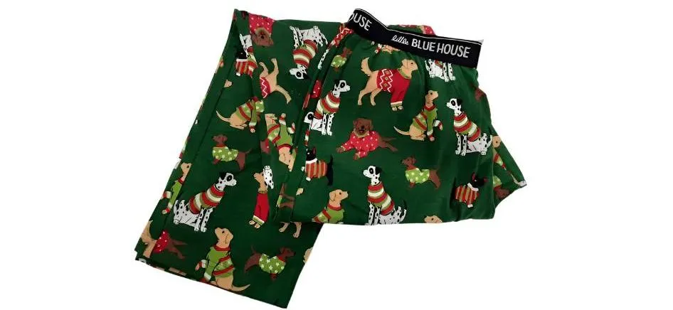 Green Woofing Christmas Men's Pajama Pants