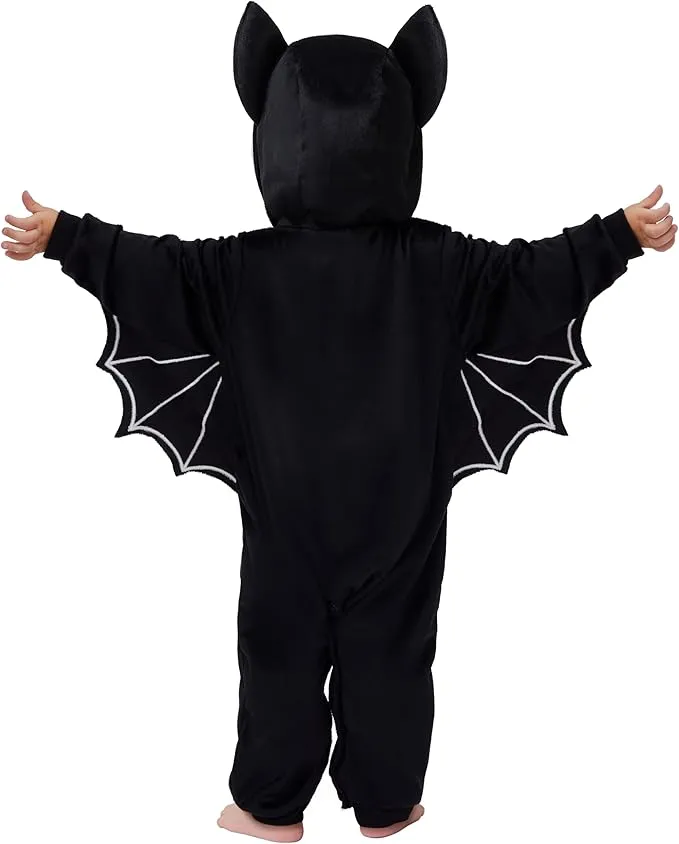 Halloween Baby Pajama, Black Bat Toddler Hooded Costume