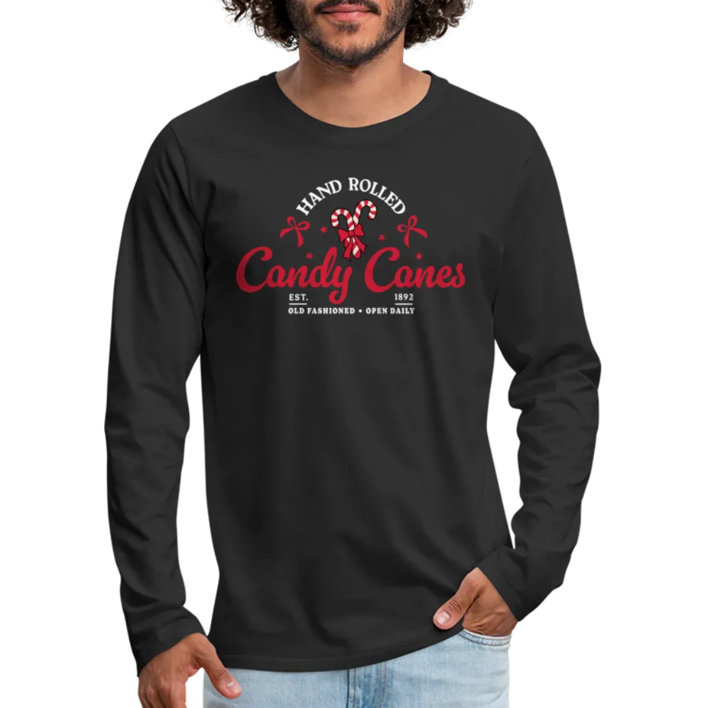 Hand Rolled Candy Canes Men's Premium Long Sleeve T-Shirt