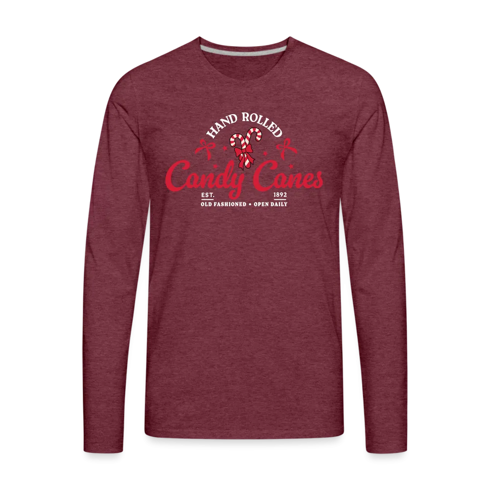 Hand Rolled Candy Canes Men's Premium Long Sleeve T-Shirt