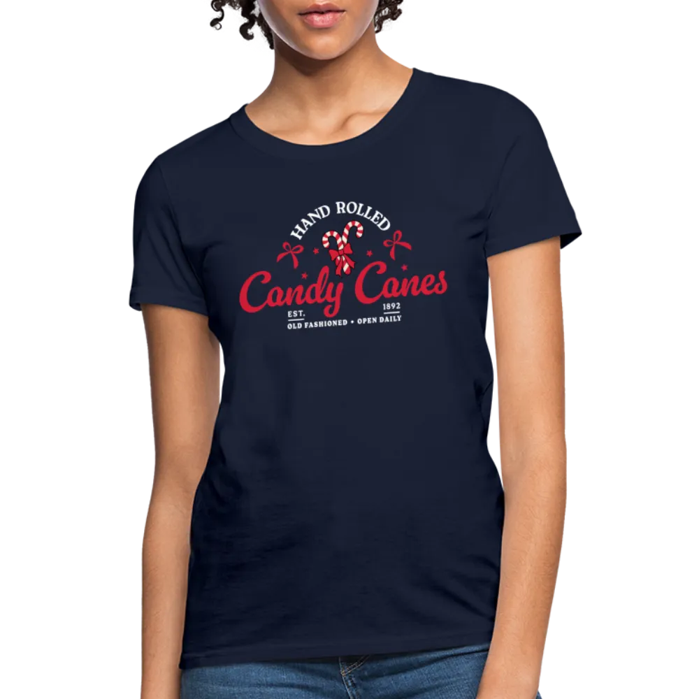 Hand Rolled Candy Canes Women's Contoured T-Shirt