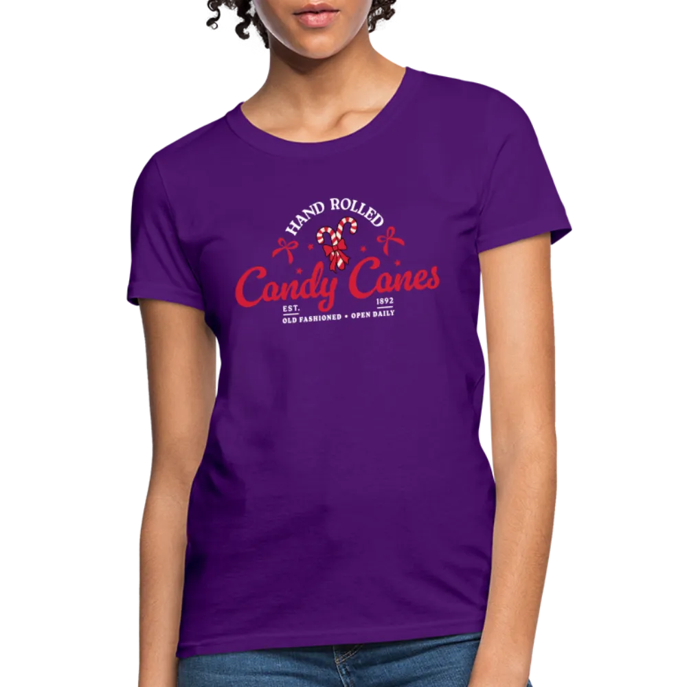 Hand Rolled Candy Canes Women's Contoured T-Shirt