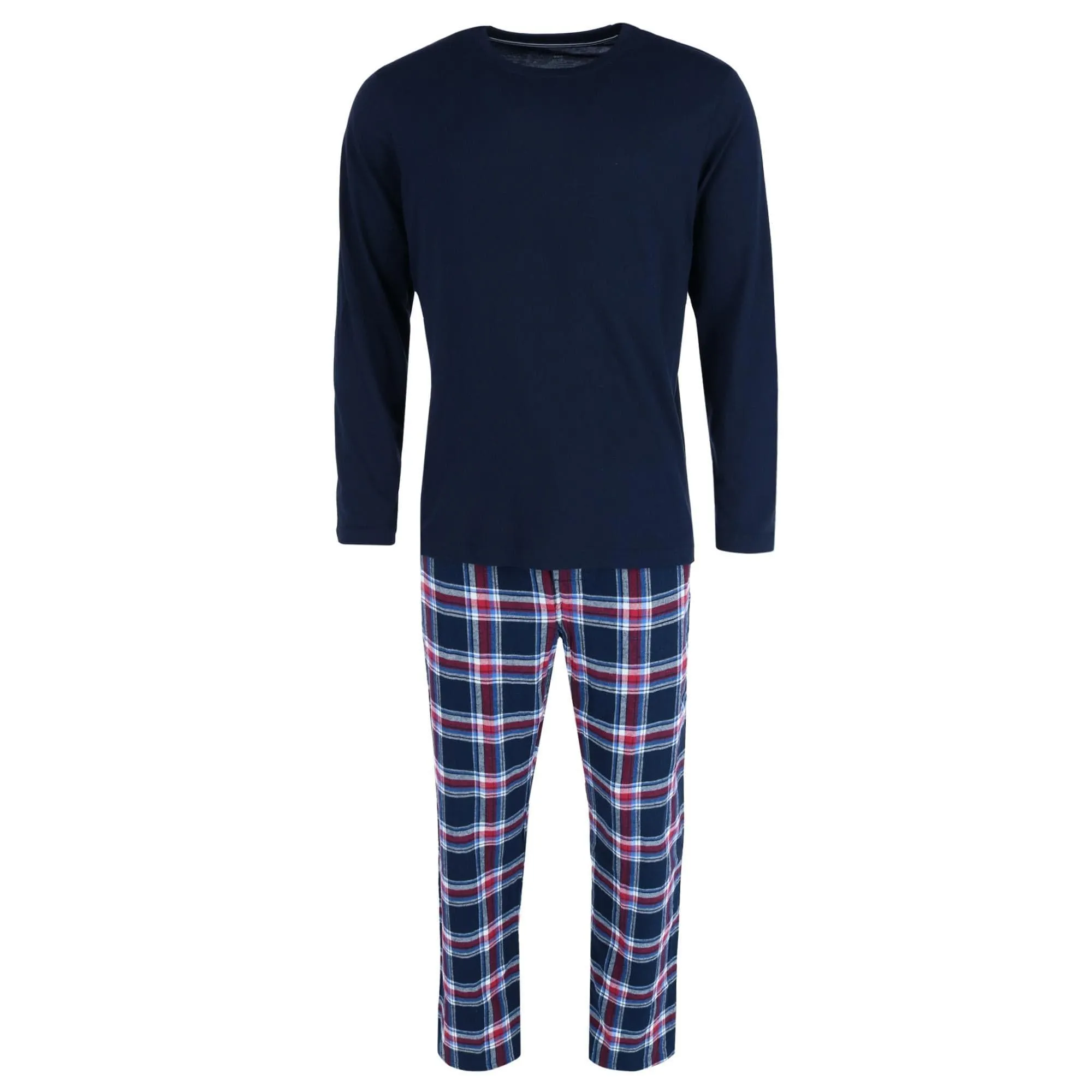 Hanes Men's Cotton Long Sleeve Shirt and Flannel Pajama Pants