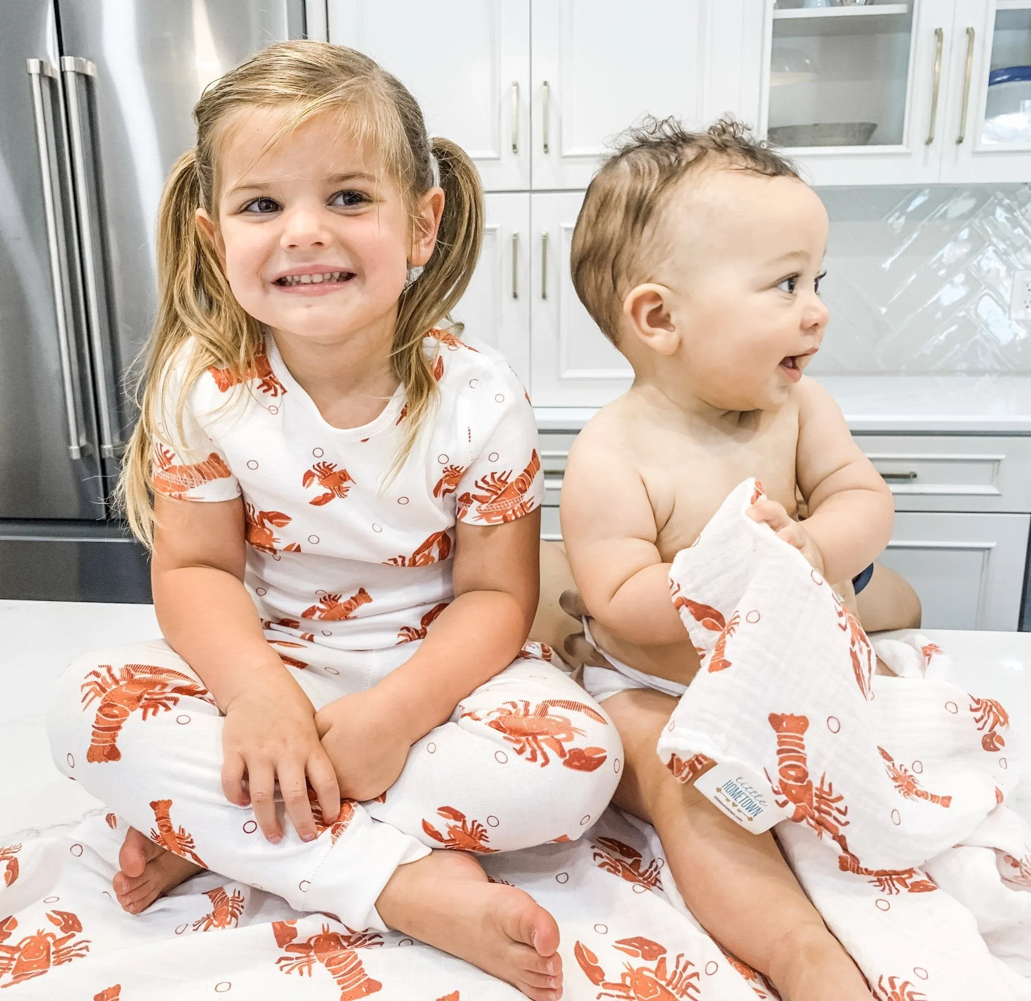 Heads or Tails Lobster Crawfish Pajamas by Little Hometown