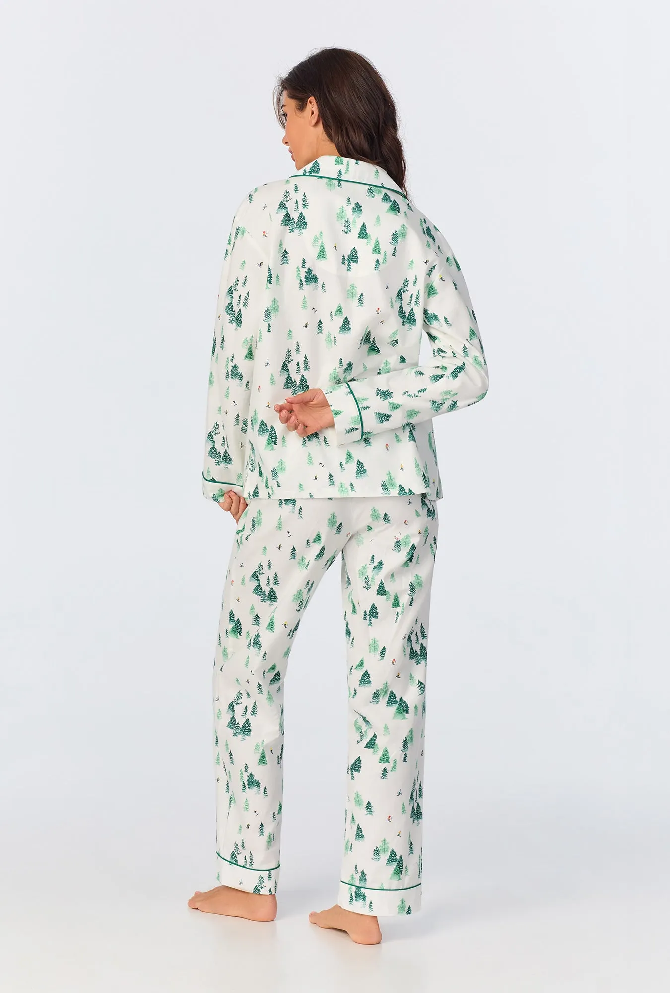 Hit the Slopes Long Sleeve Classic Woven Portuguese Flannel PJ Set