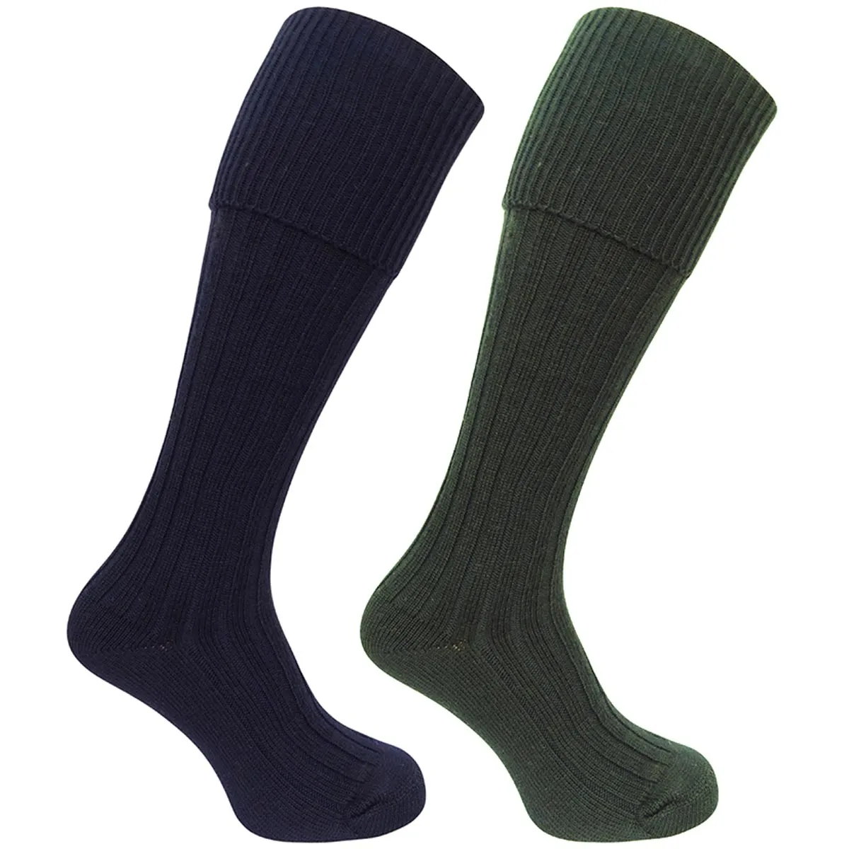 Hoggs of Fife Plain Turnover Top Sock (Twin Pack)