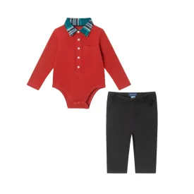 Infant 2-piece Polo Shirtzie® Set | Red Holiday