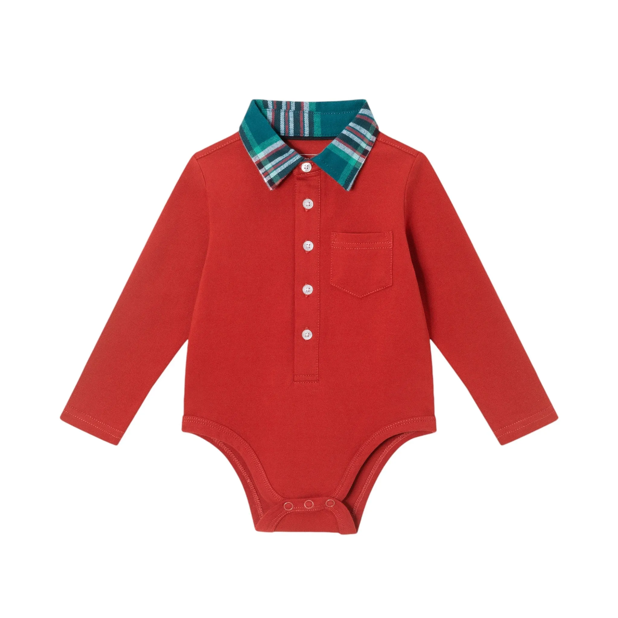 Infant 2-piece Polo Shirtzie® Set | Red Holiday