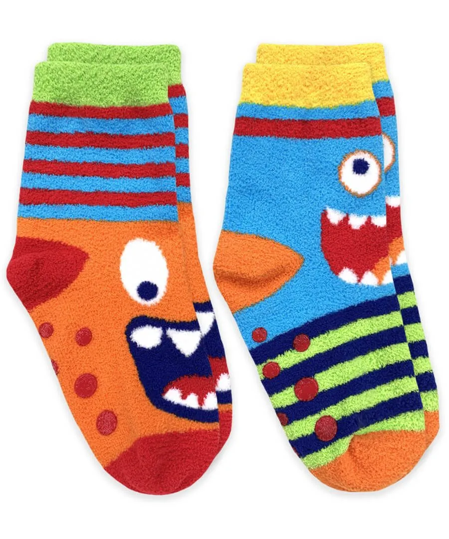 Jefferies Socks Monster Fuzzy Non-Skid Slipper Socks 2-Pack