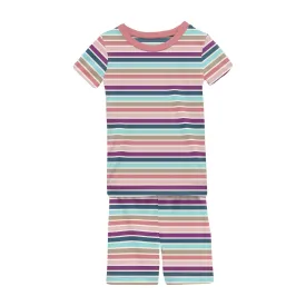 KicKee Pants Love Stripe S/S Pajama Set with Shorts