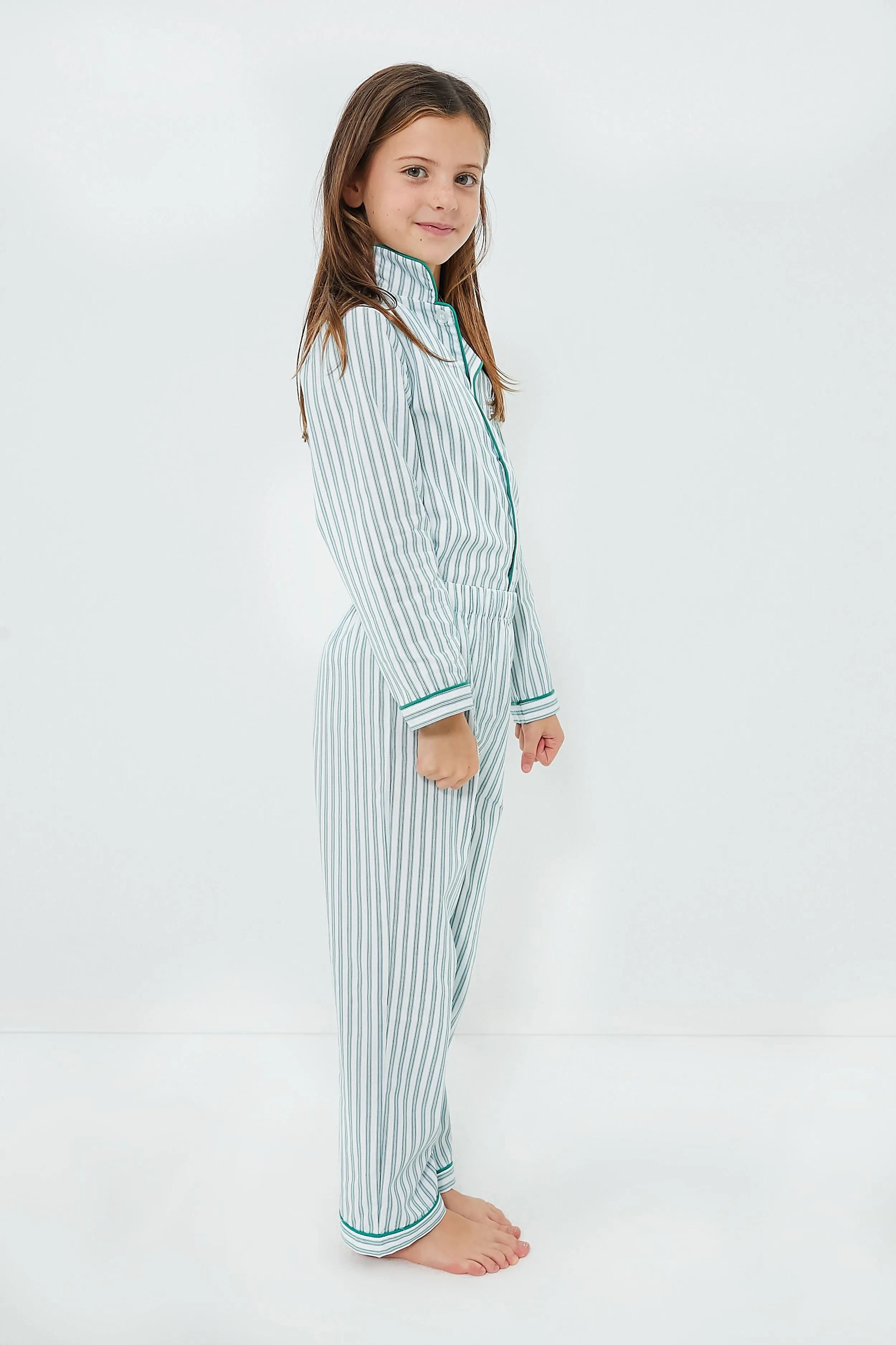 Kids Emerald Ticking Pajama Set