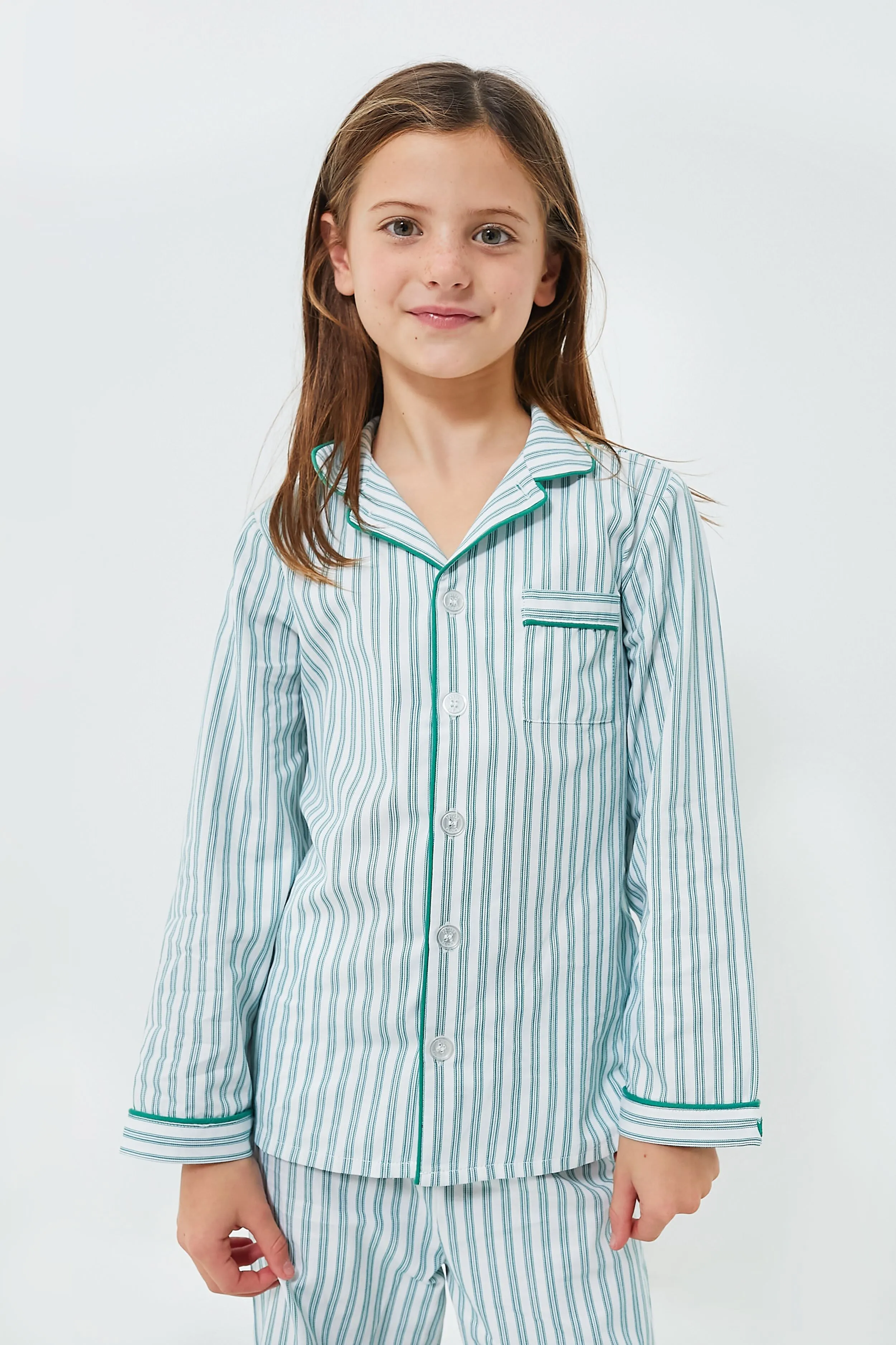 Kids Emerald Ticking Pajama Set