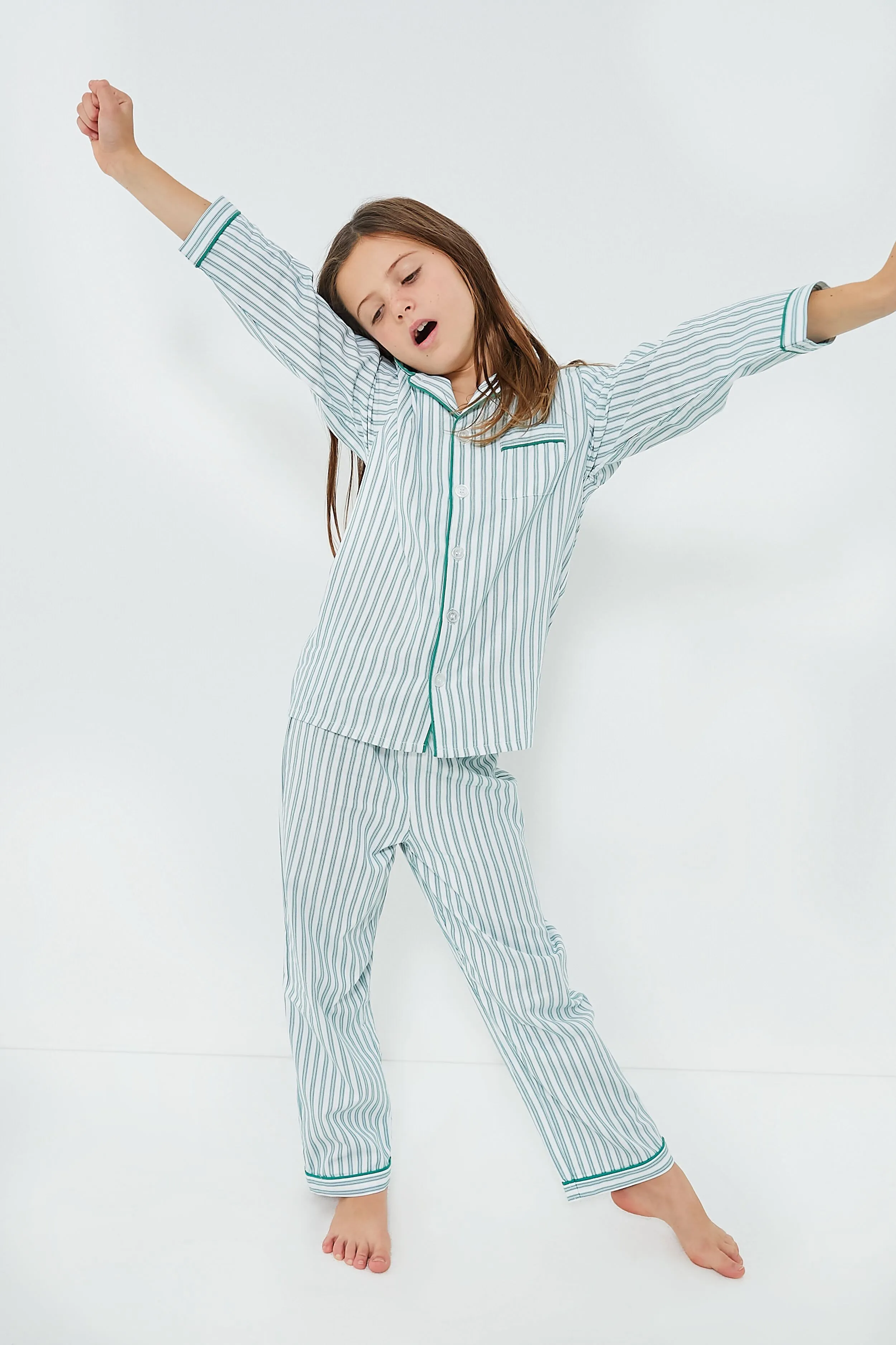 Kids Emerald Ticking Pajama Set