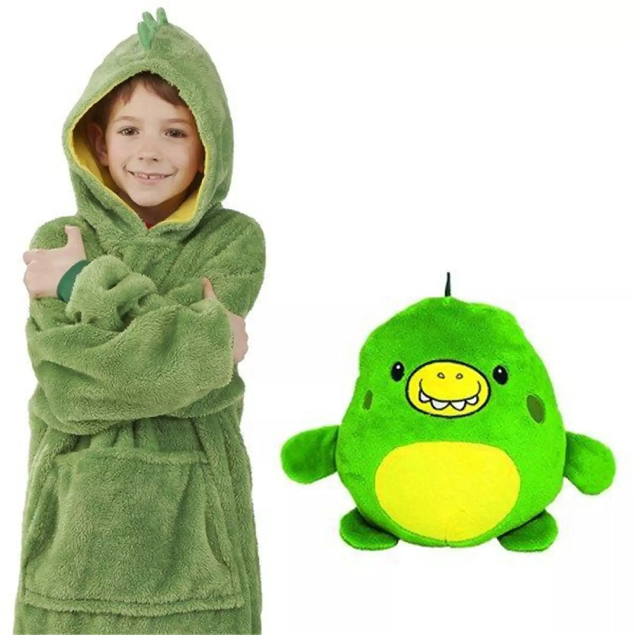 Kids Pets Hoodie Blanket Sweatshirt for Girls Boys Bathrobe Pajama with Giant Pocket