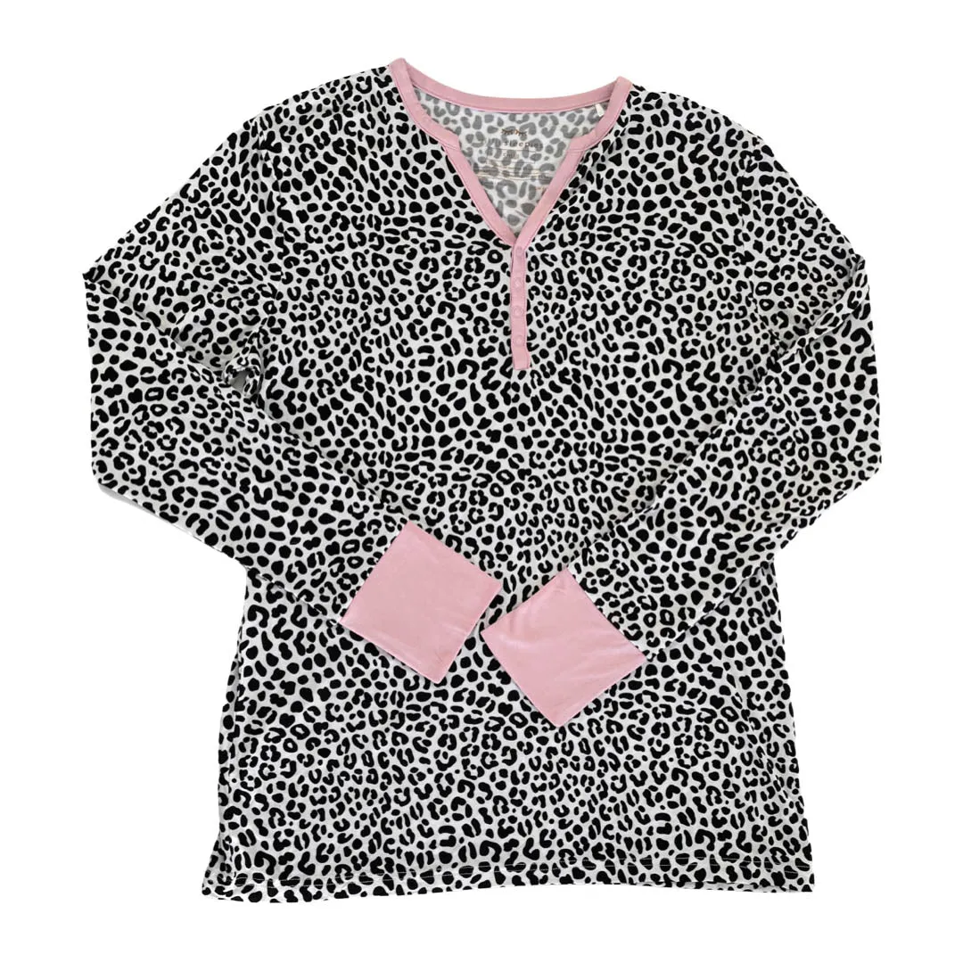 Little Sleepies Snow Leopard Women's Bamboo 2pc Pajama Set