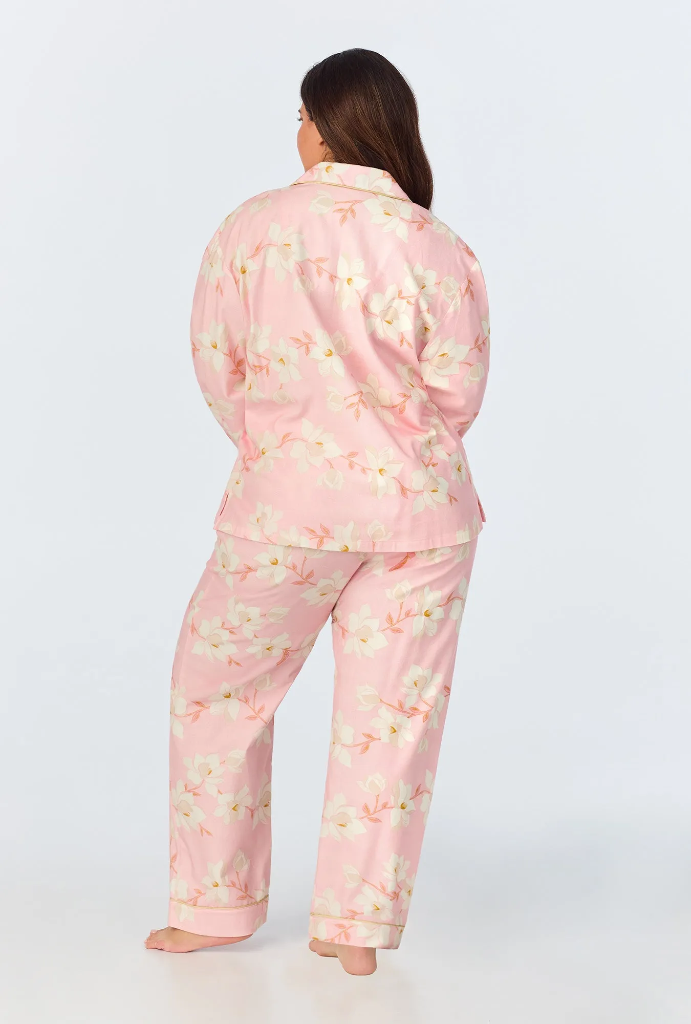 Magnolia Blossom Long Sleeve Classic Woven Portuguese Flannel PJ Set