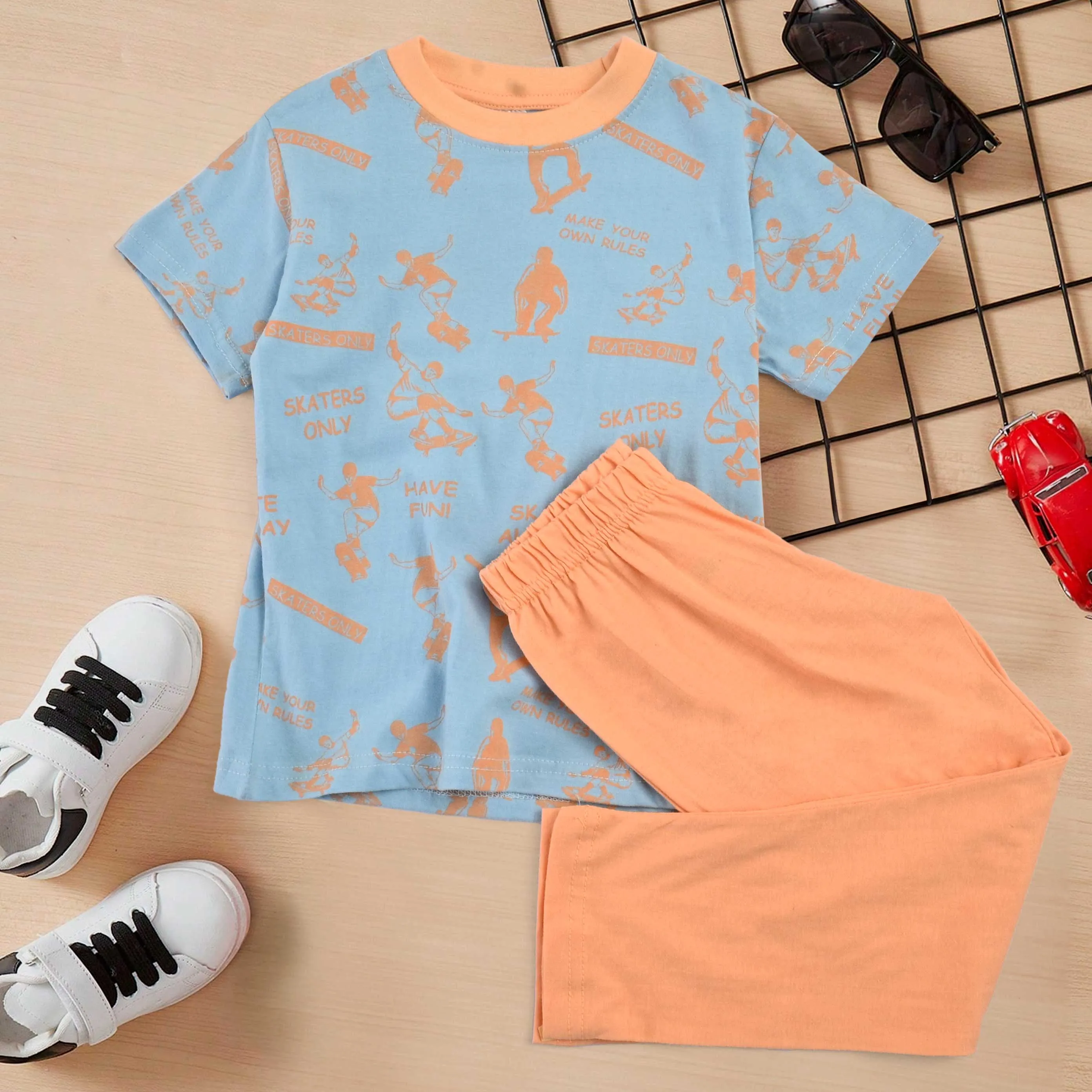 Mango Kid's Skaters Only Printed Twin Set