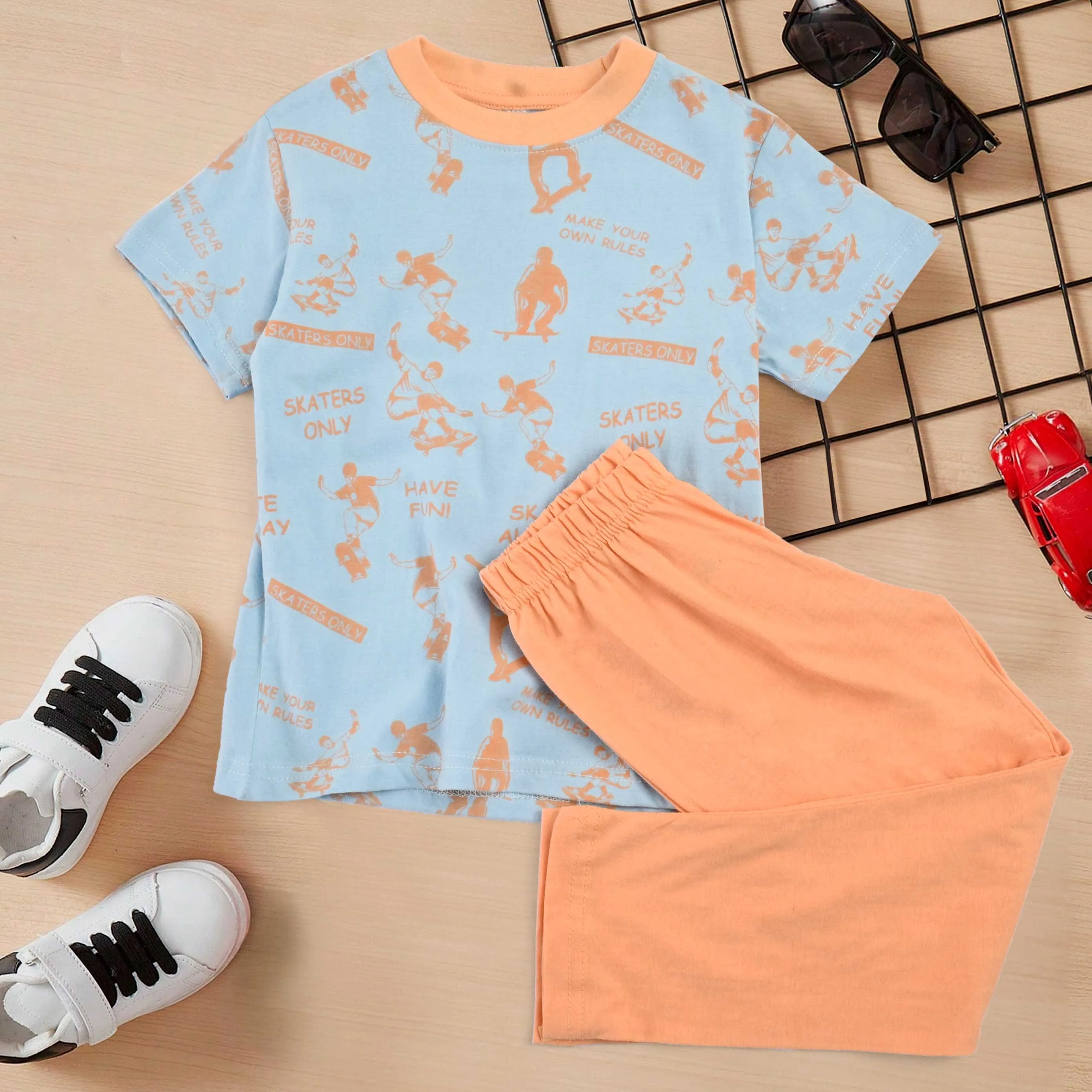 Mango Kid's Skaters Only Printed Twin Set