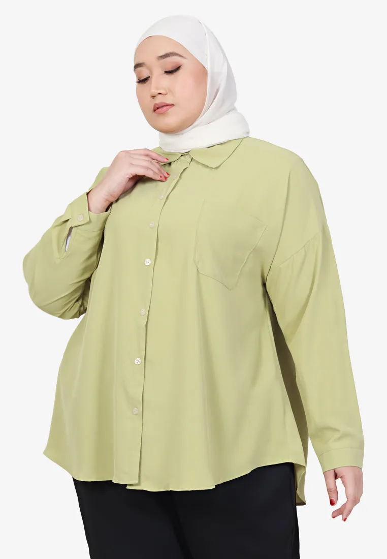 Mica Minimalist Work Button Shirt - Khaki