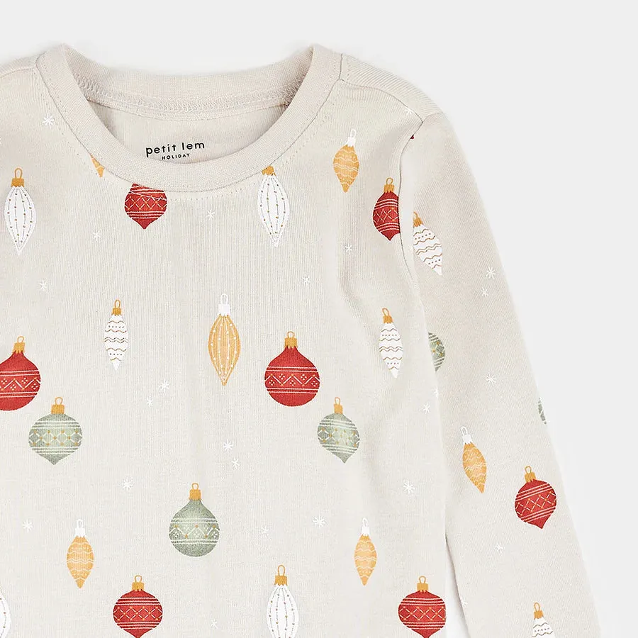 MIL Bright Baubles on Creme Pajamas