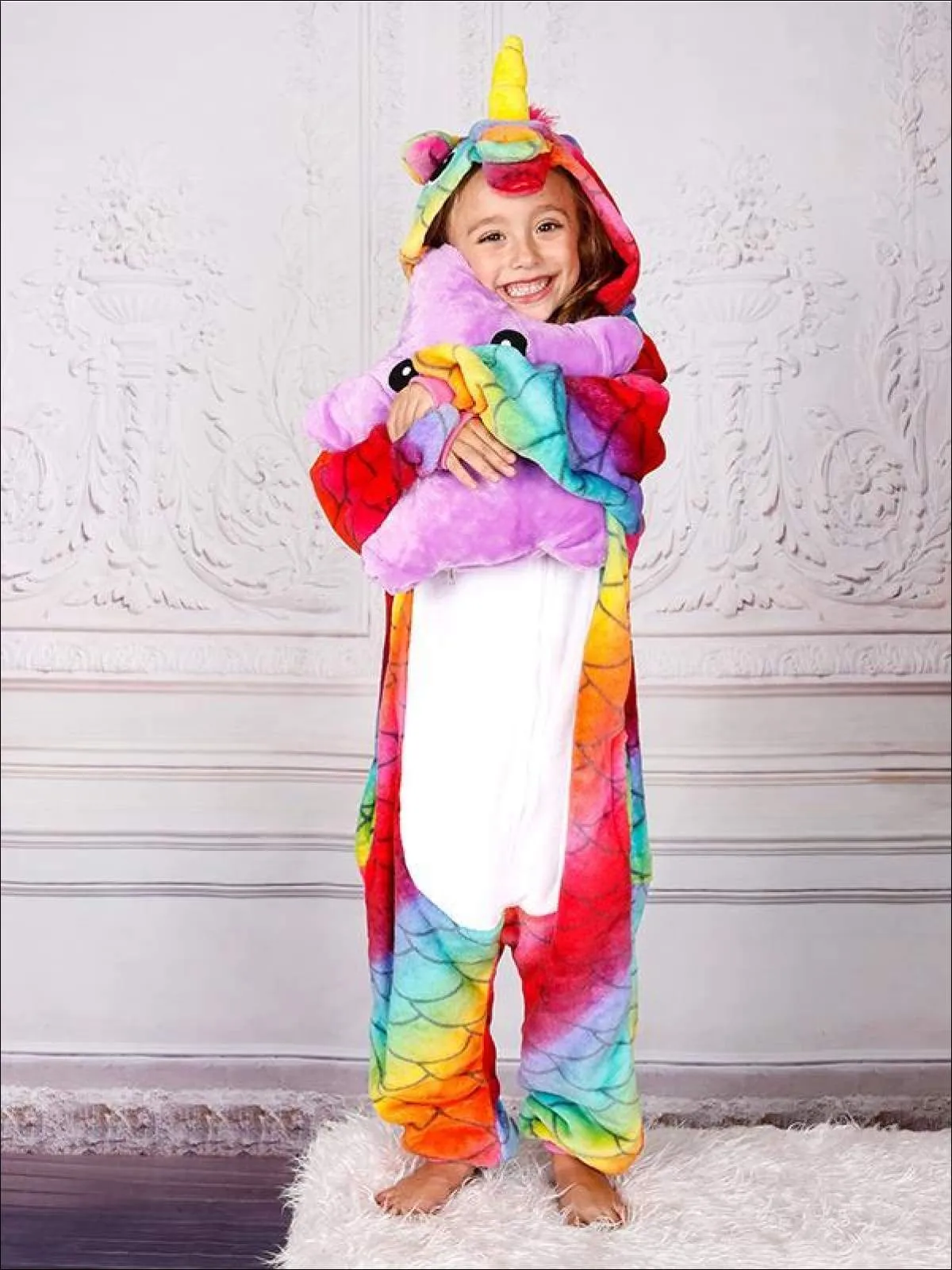 Mommy and Me Rainbow Scale Unicorn Onesie Pajamas