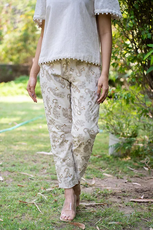 Moralfibre Golden Peacock Ankle Pants