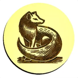 NEW - Linocut Sitting Arctic Fox Design Wax Seal Stamp