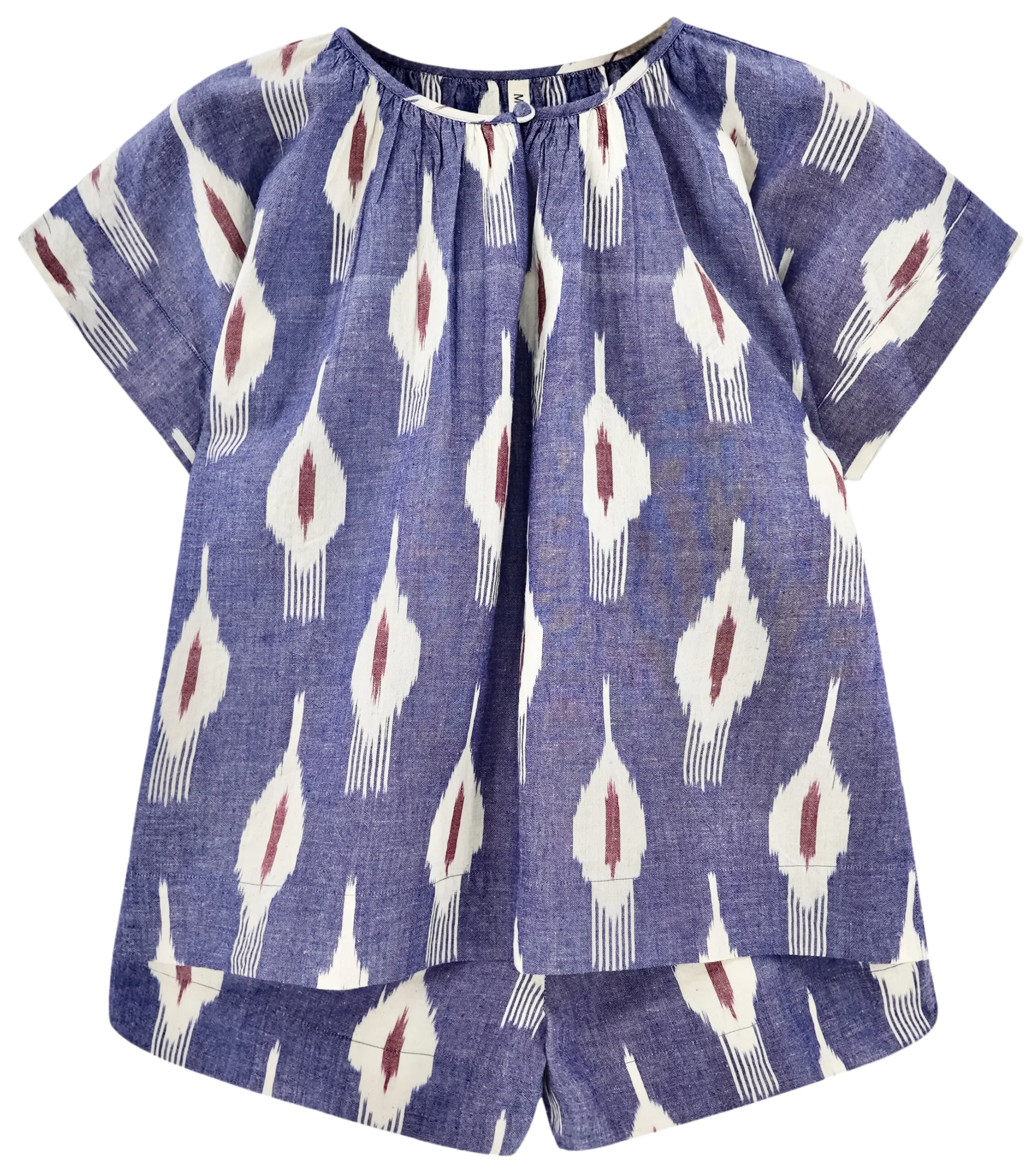 Pajama Short Set in Nautical Ikat