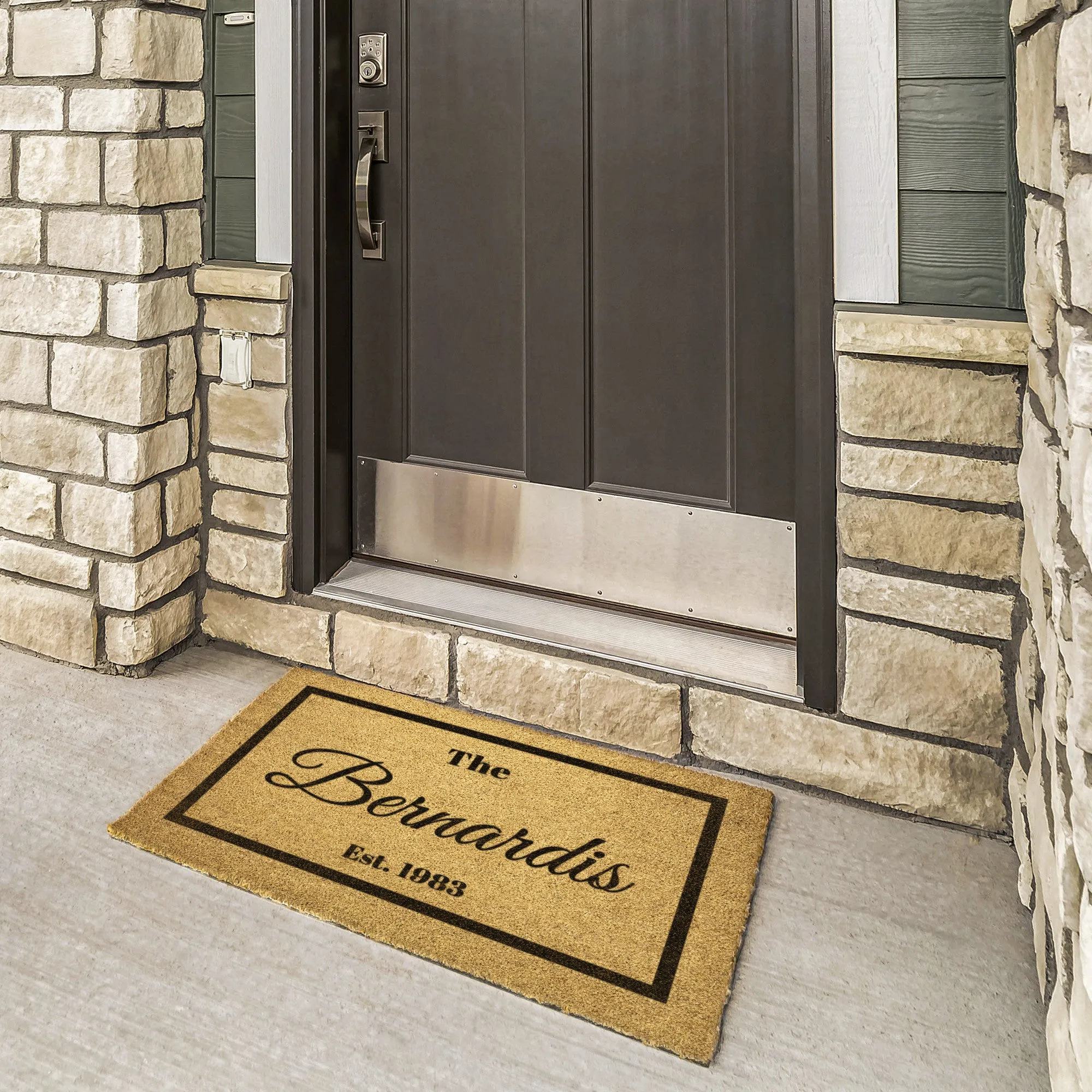 Personalized Custom Last Name Established Year Door Mat Rug