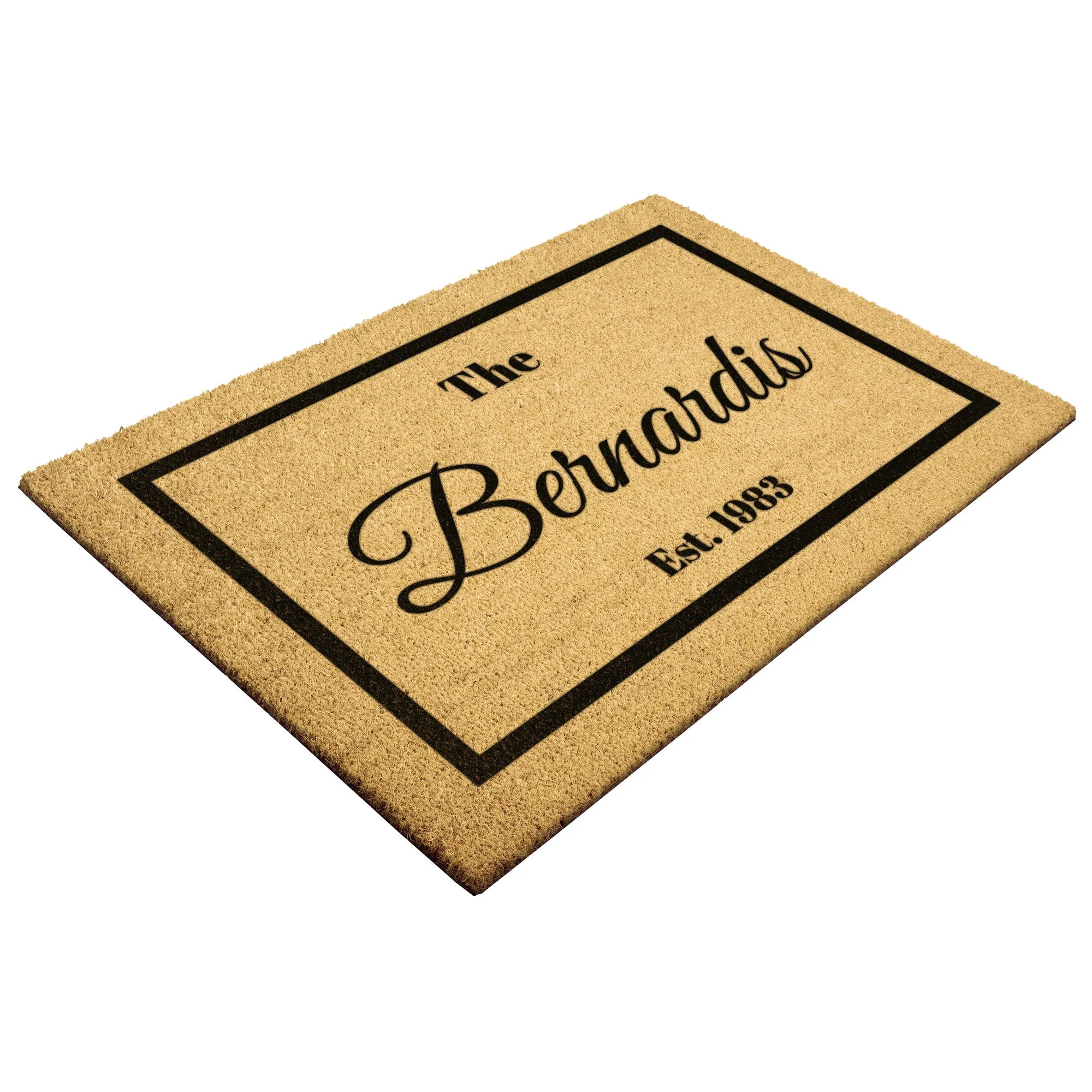 Personalized Custom Last Name Established Year Door Mat Rug