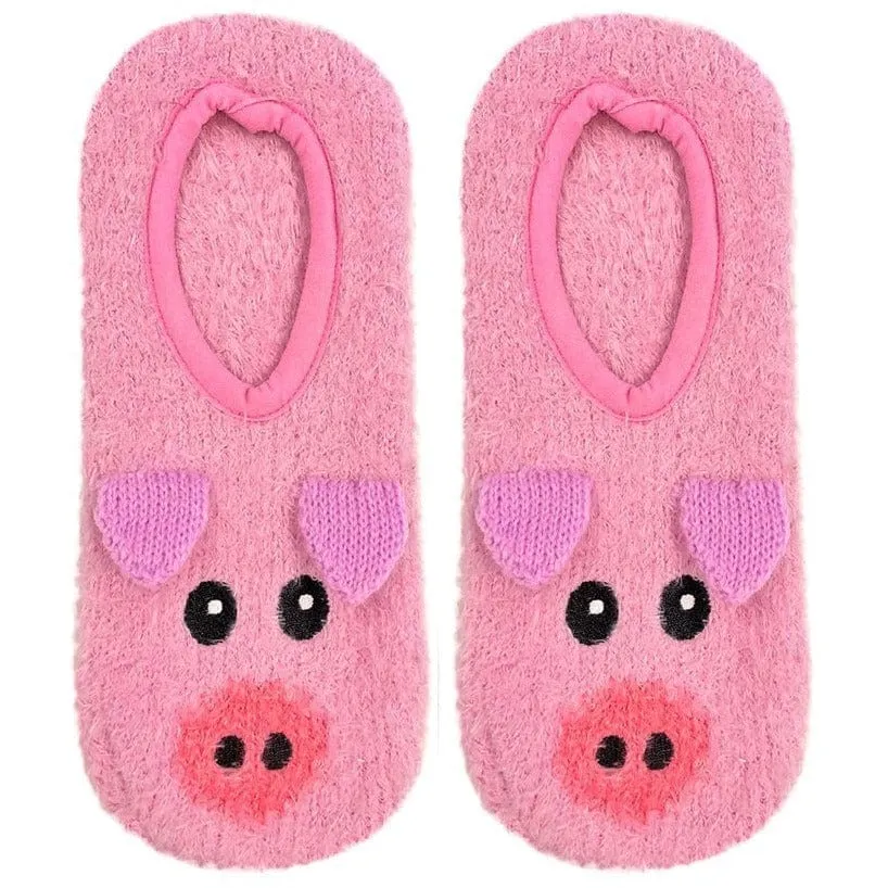 Pig Fuzzy Slipper Socks with Hoofie Grippies