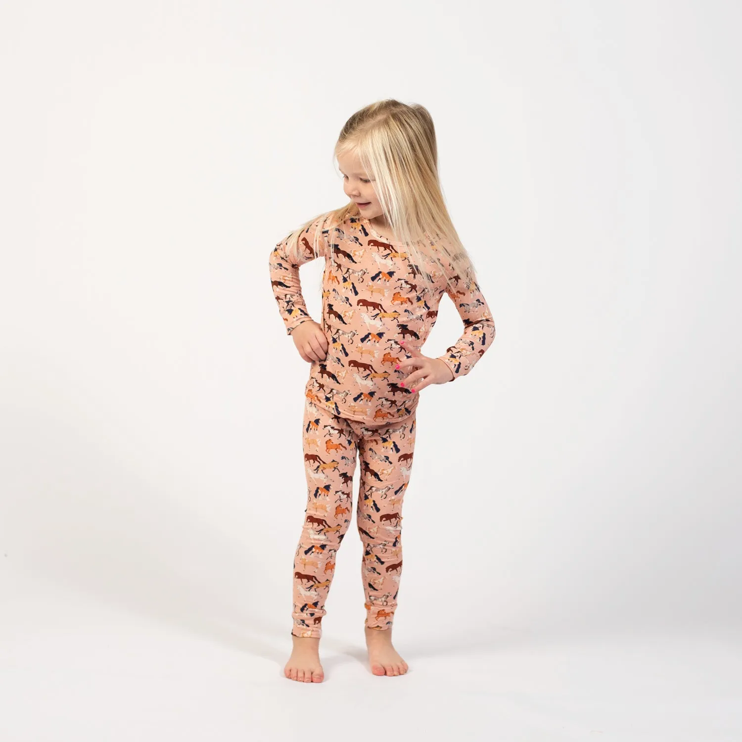 Pink Horse Toddler/Youth Bamboo Pajamas