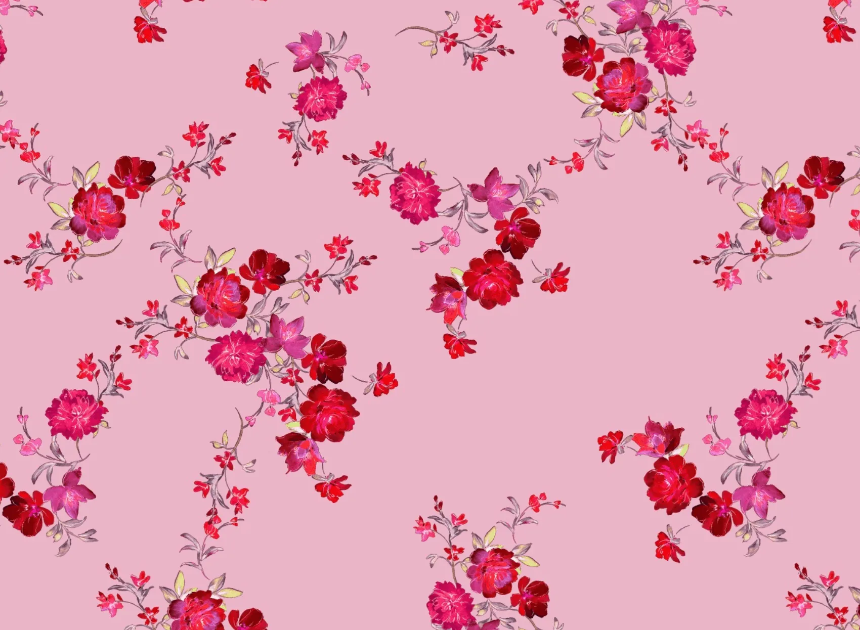 Pink Roses Voile Capri