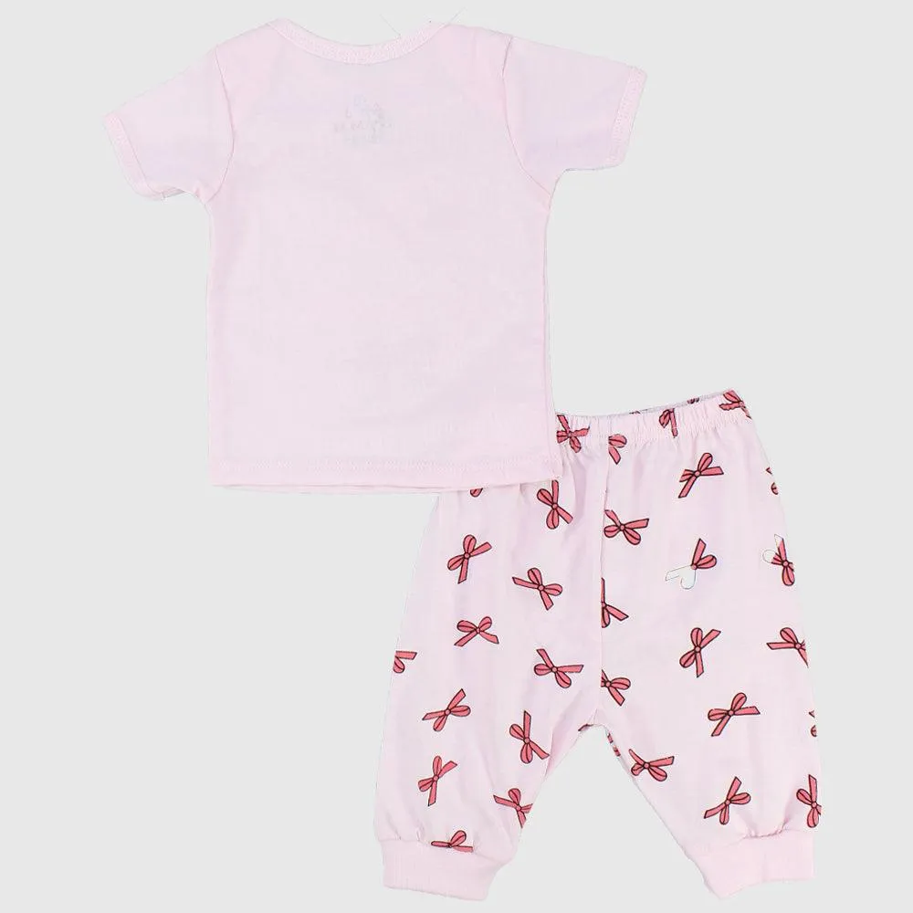 Pinkish Bow Ties Short-Sleeved Pajama