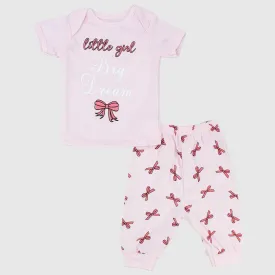 Pinkish Bow Ties Short-Sleeved Pajama