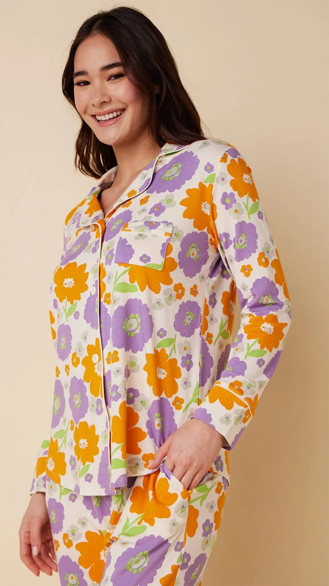 Popping Pansies Pima Knit Pajama