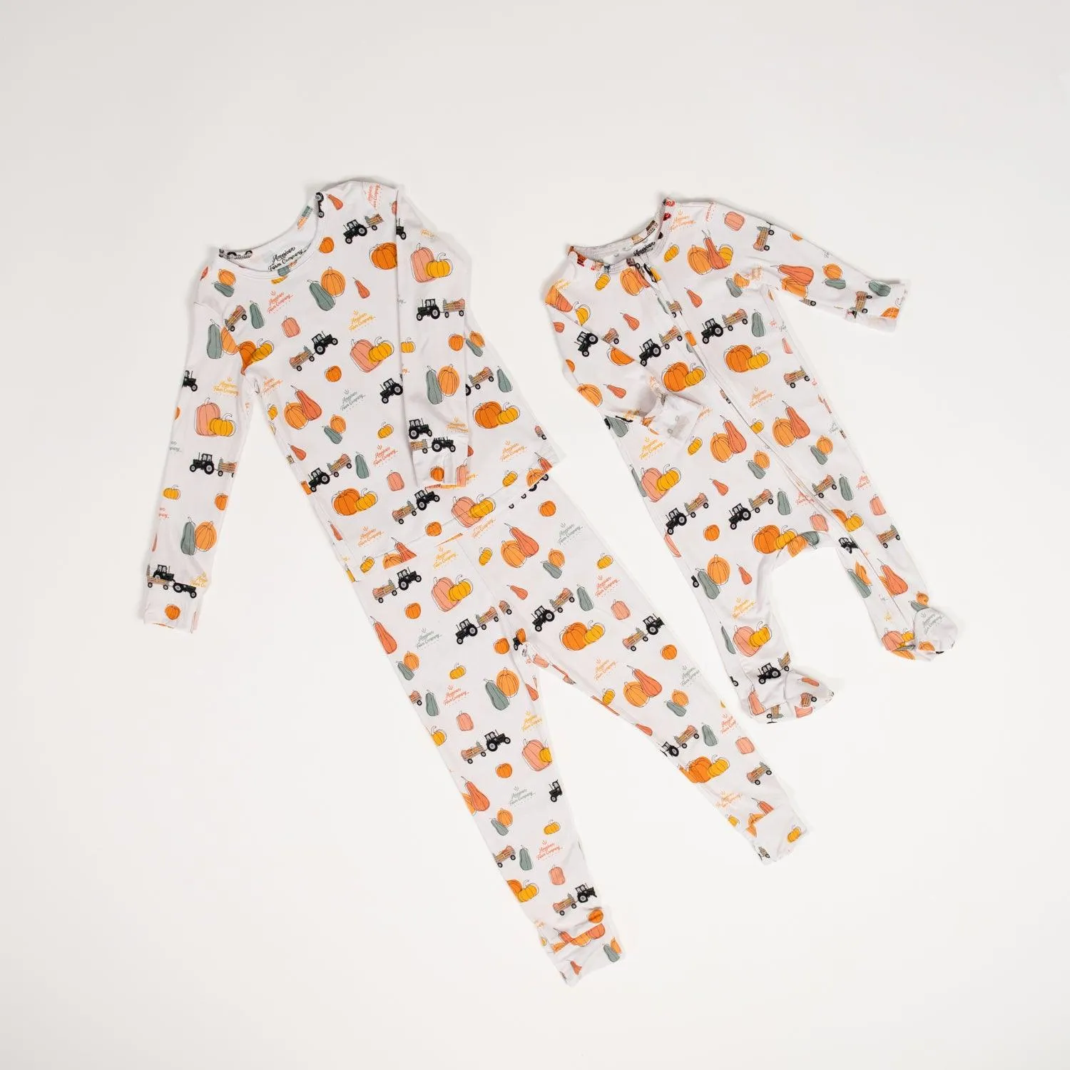 Pumpkin Hayrack Baby Bamboo Pajamas