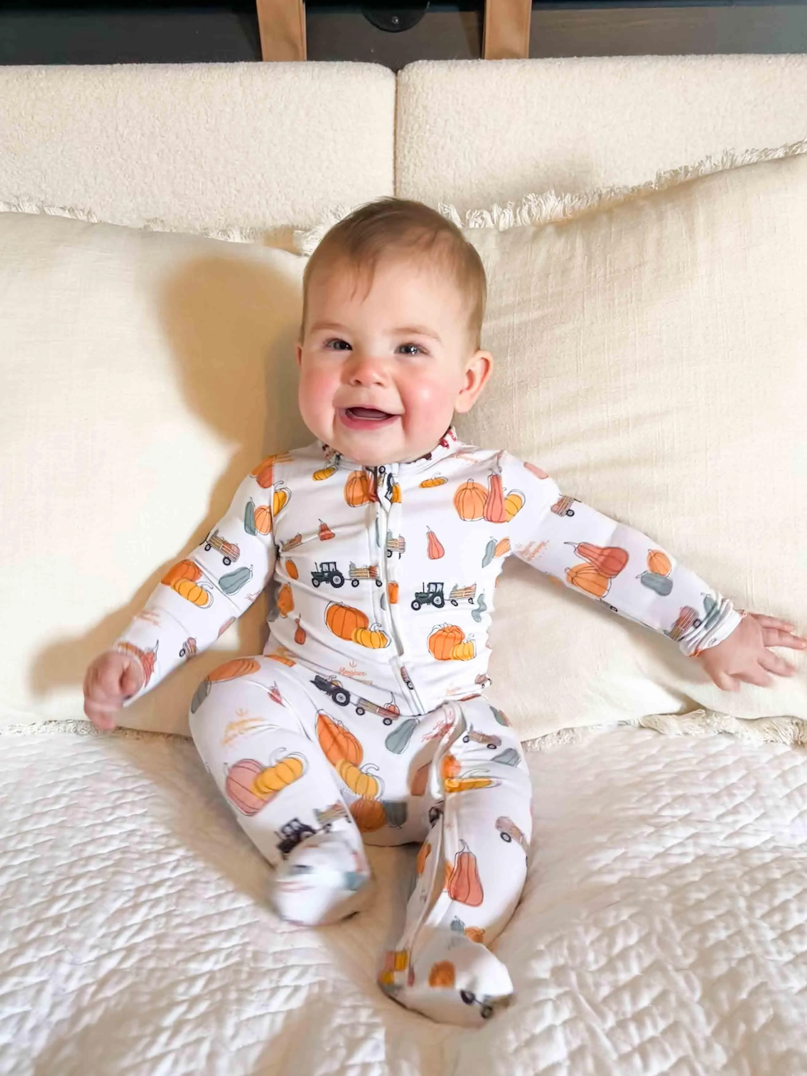 Pumpkin Hayrack Baby Bamboo Pajamas