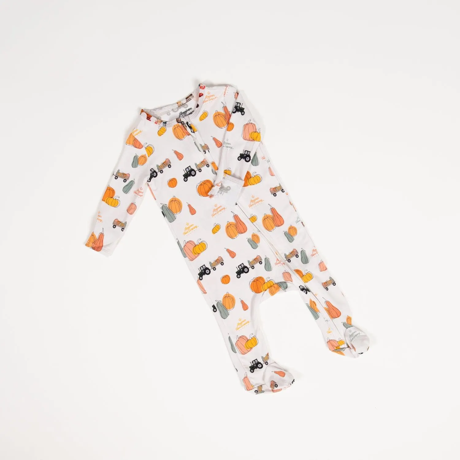 Pumpkin Hayrack Baby Bamboo Pajamas