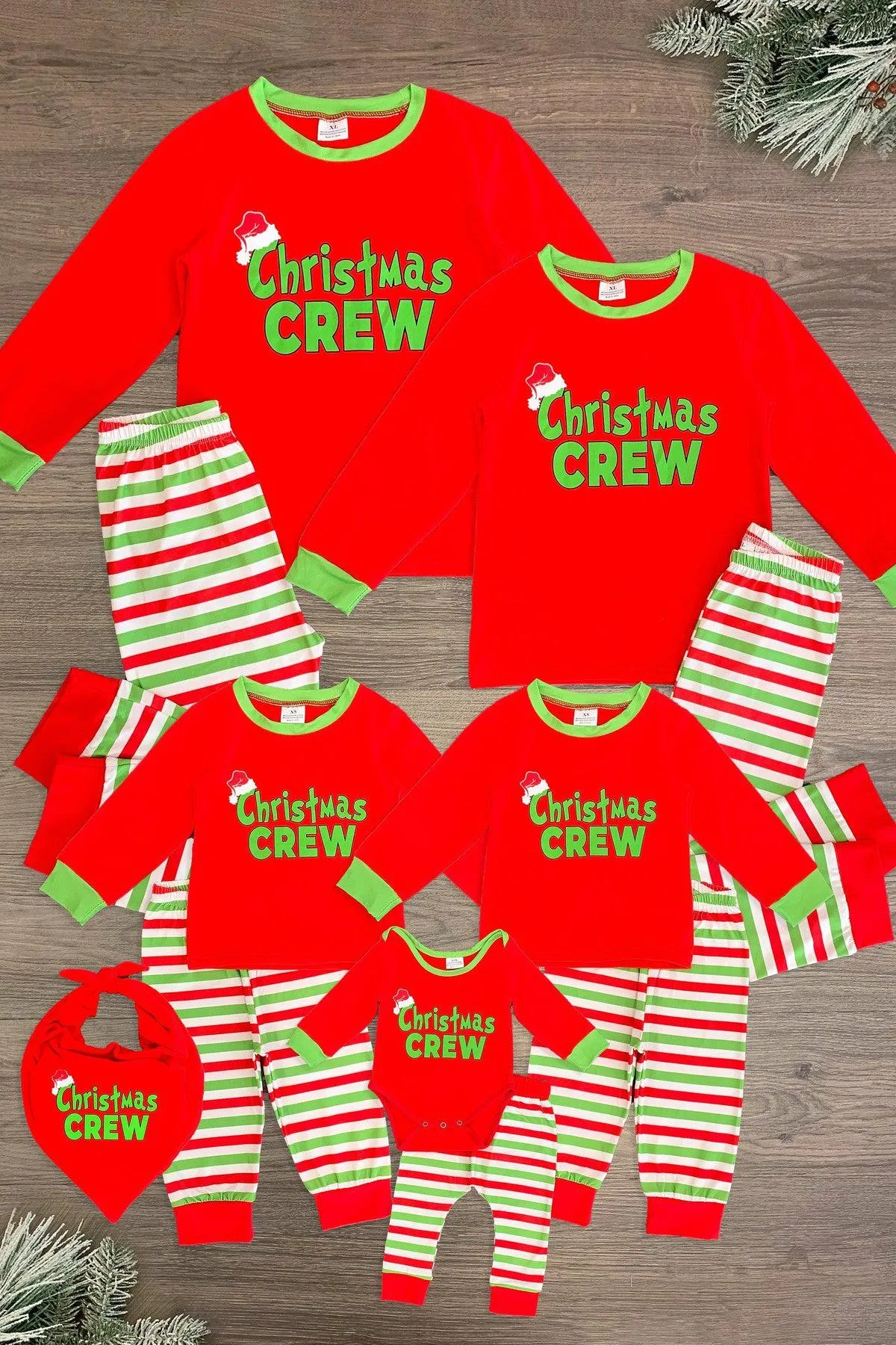 "Christmas Crew" Family Pajama - AND PET BANDANA!