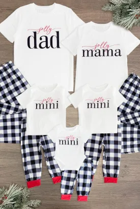 "Jolly Mini, Mama, Dad" Plaid Family Pajamas