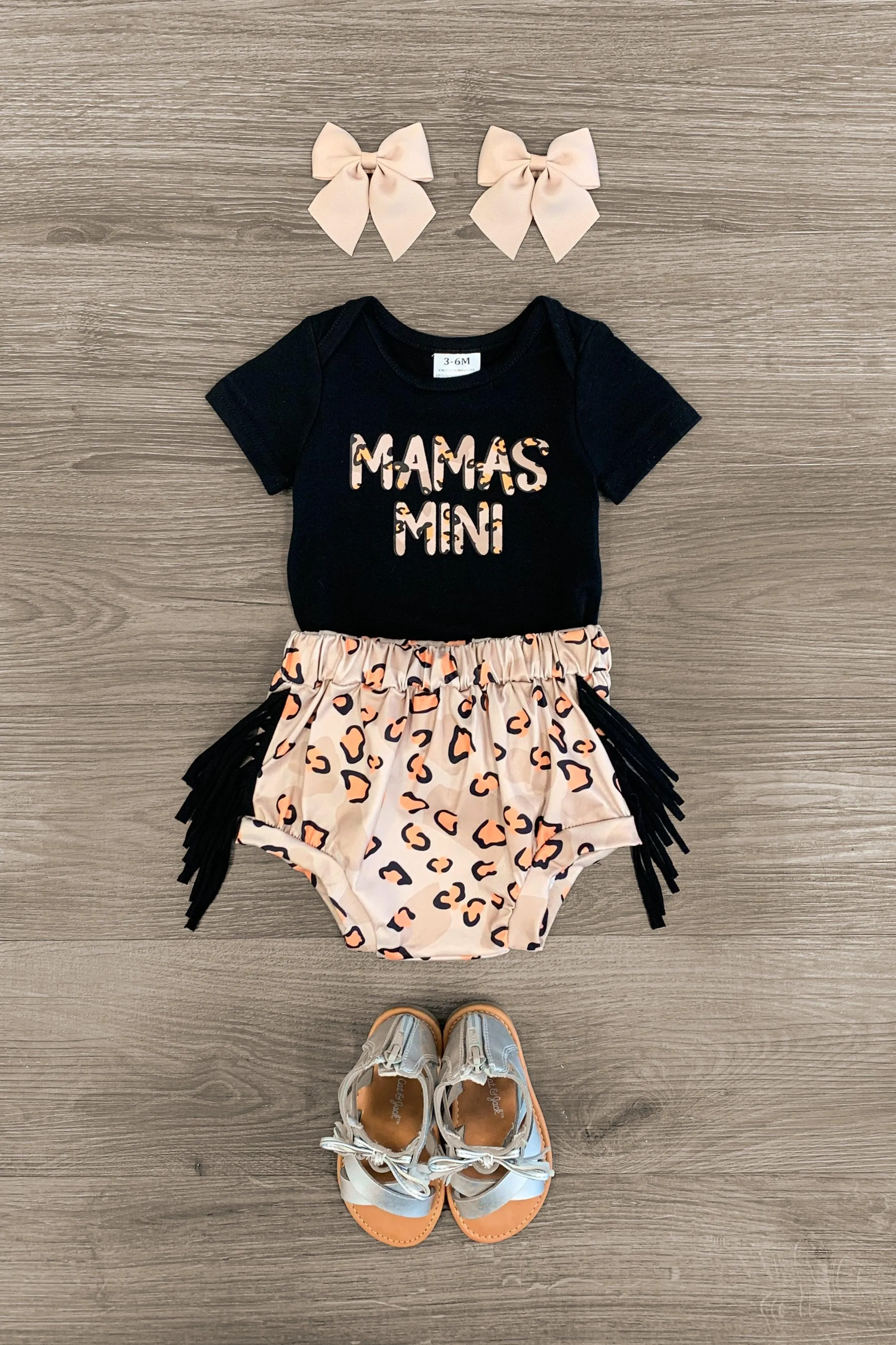 "Mama's Mini" Cheetah Onesie Set