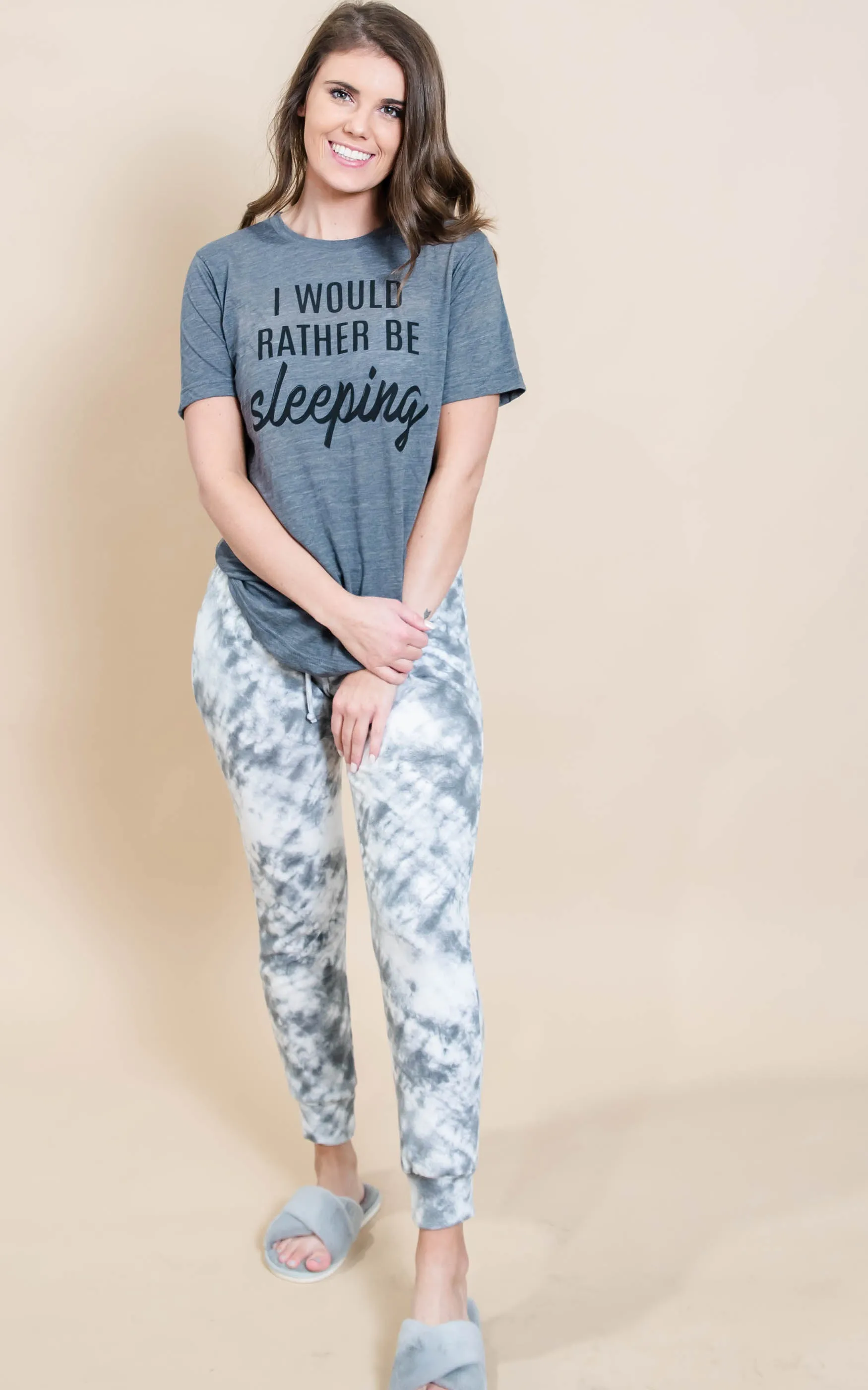 Rather Be Sleeping Tee - Grey**