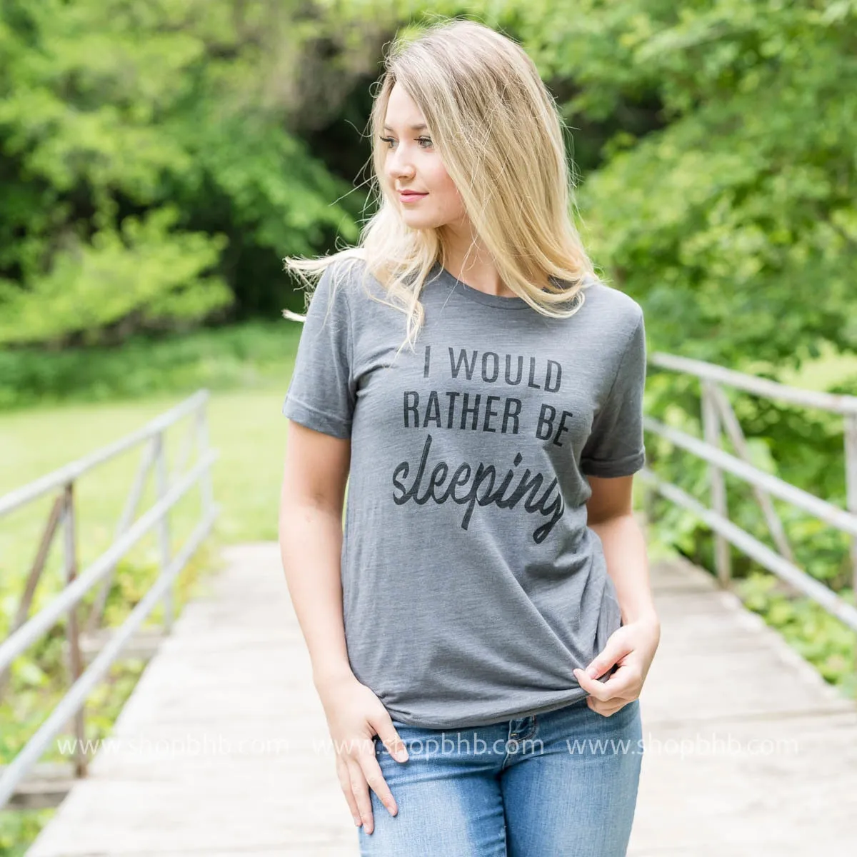 Rather Be Sleeping Tee - Grey**