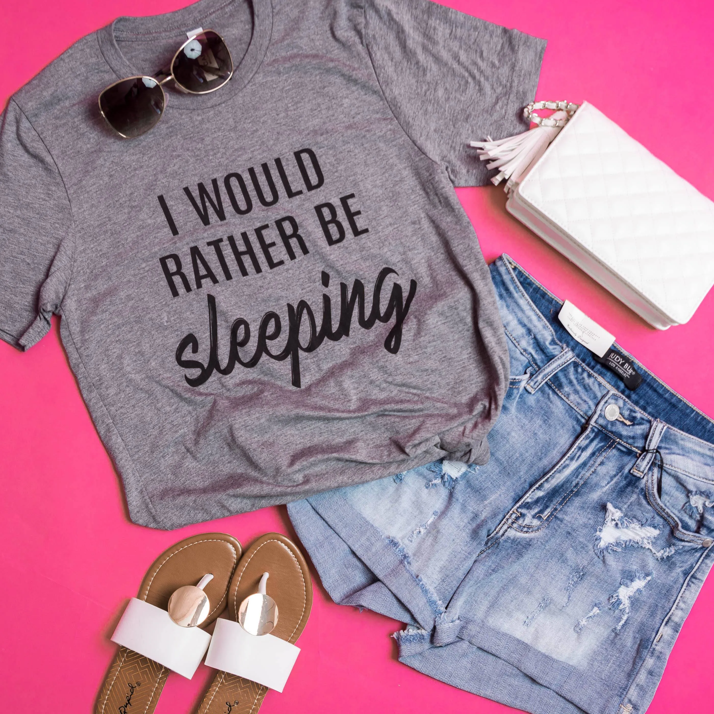 Rather Be Sleeping Tee - Grey**