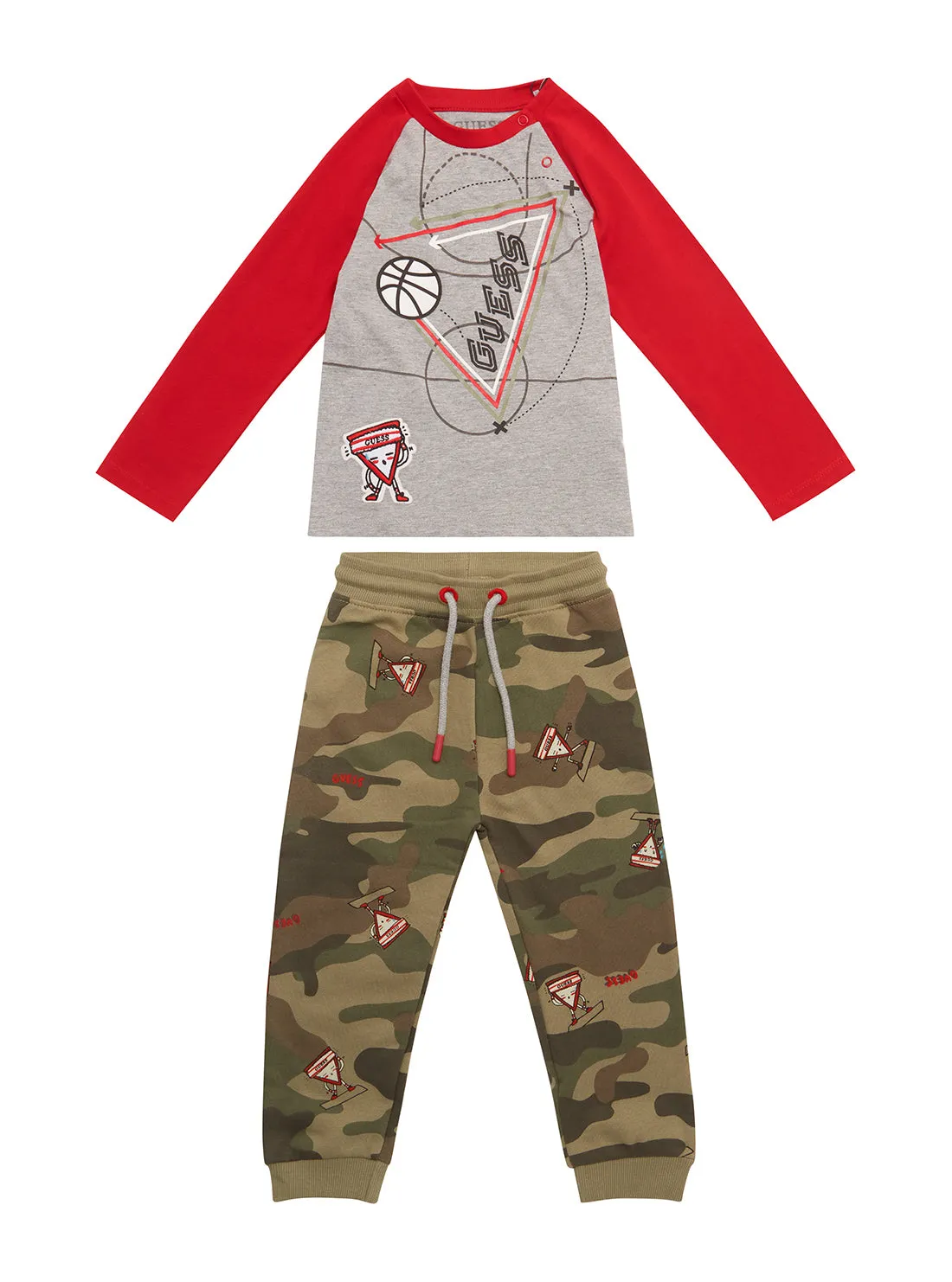 Red Grey Sports Top And Pants 2-Piece Set (3-24m)