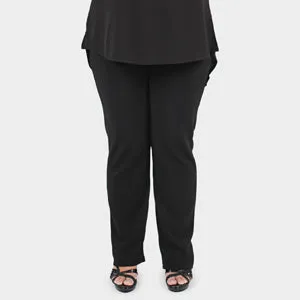 Regine Plus Size Straight Cut Pants - Black